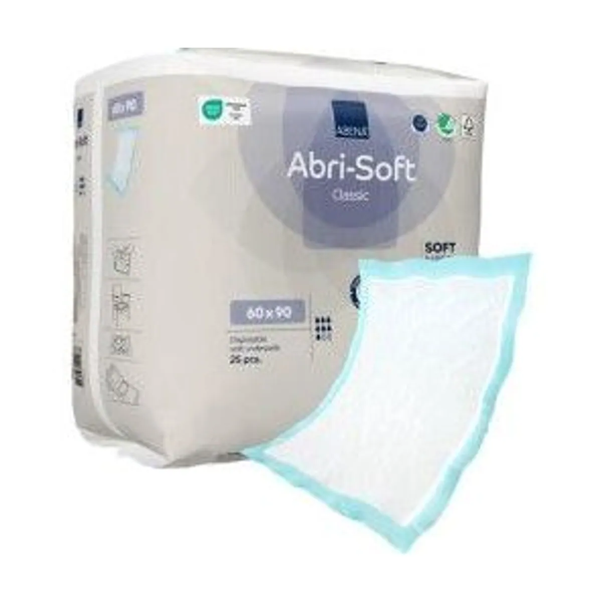 Abena Abri Soft Krankenunterlage 60 x 90 cm, hohe Saugfähigkeit, rutschfeste Unterseite, sanft zur Haut