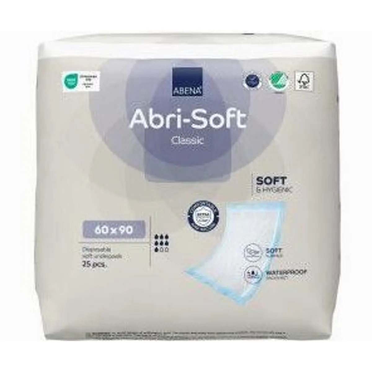 Abena Abri Soft Krankenunterlage 60 x 90 cm, hohe Saugfähigkeit, weiches Obermaterial, rutschfeste Unterseite