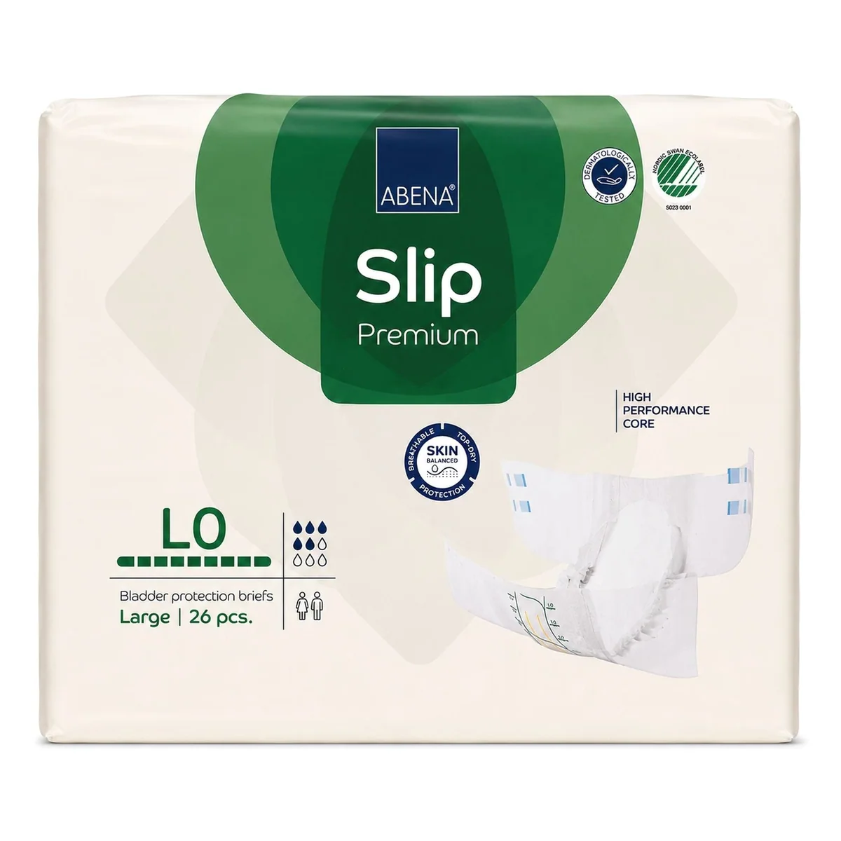 Abena Slip L0 Premium, anatomisch geformt, hohe Saugleistung — 26 Stück