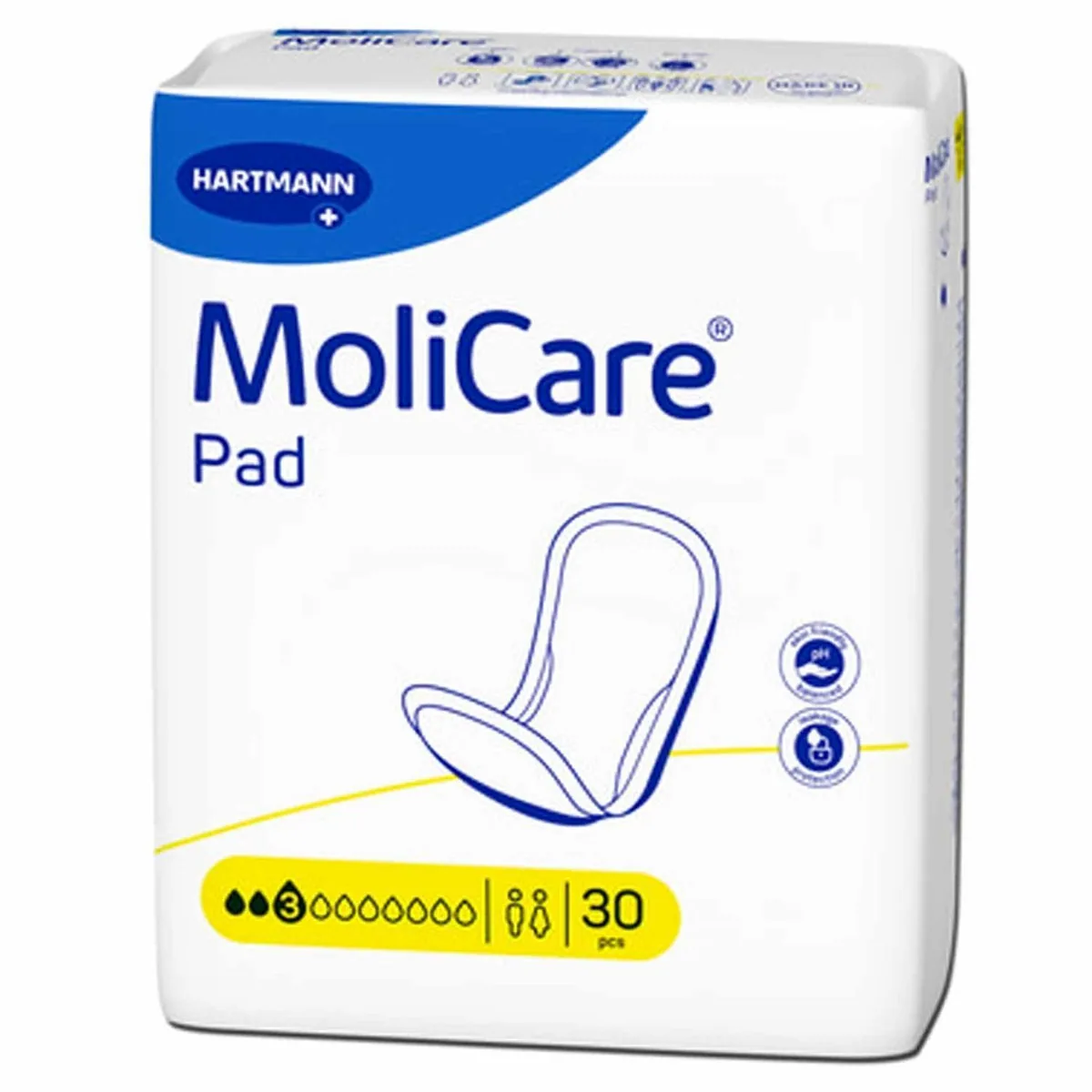 MoliCare Pad 3 Tropfen, anatomisch geformt, für diskrete Inkontinenzversorgung — 30 Stück