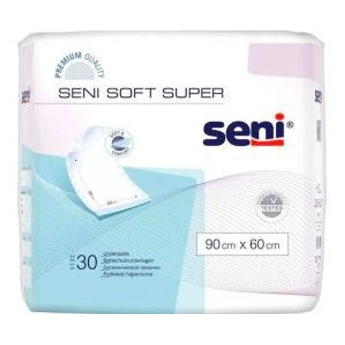 Seni Soft Super Bettschutzunterlagen 90 x 60 cm, hohe Saugfähigkeit, zuverlässiger Schutz, angenehm weich