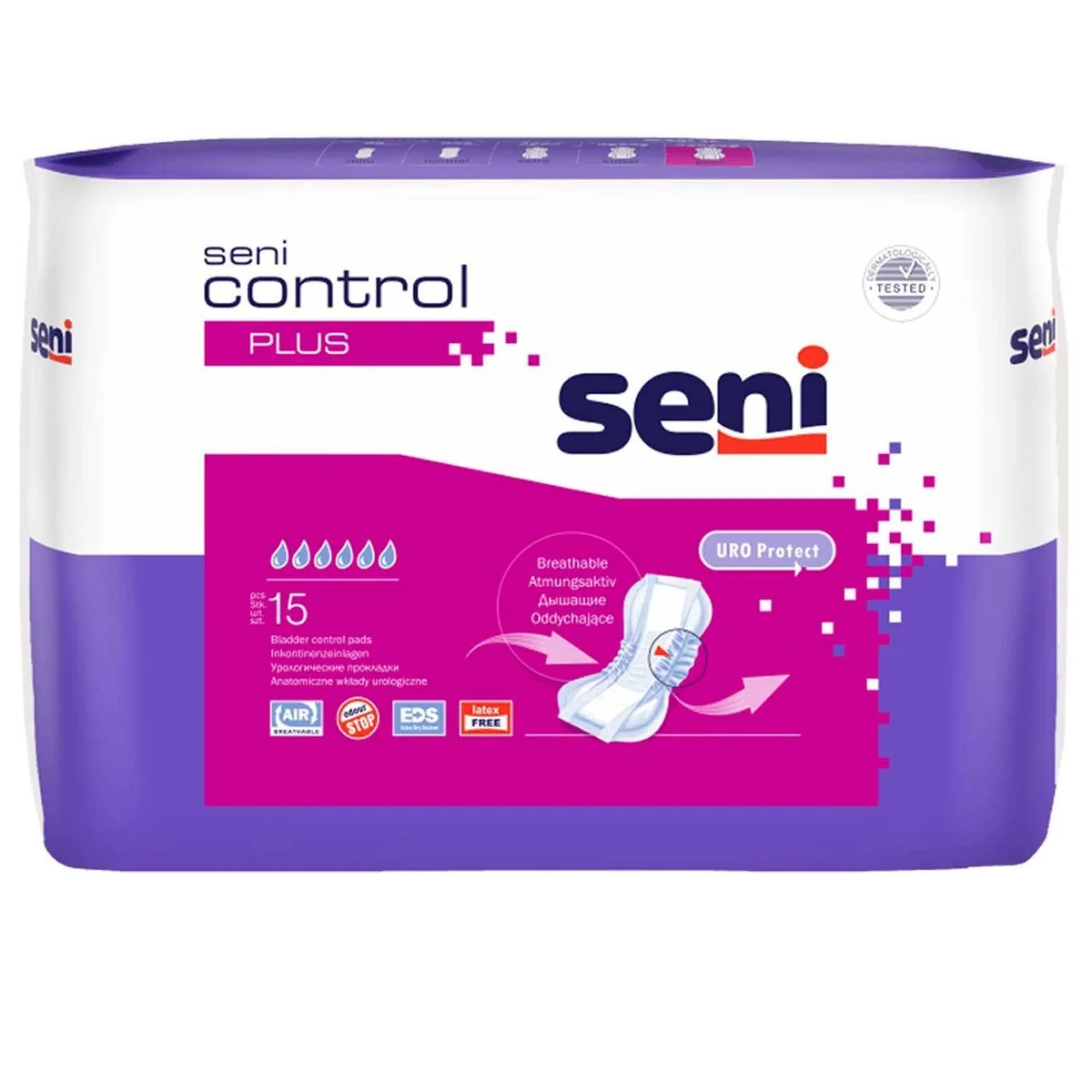 Seni Control Plus Inkontinenzeinlagen, hohe Saugfähigkeit, anatomisch geformt