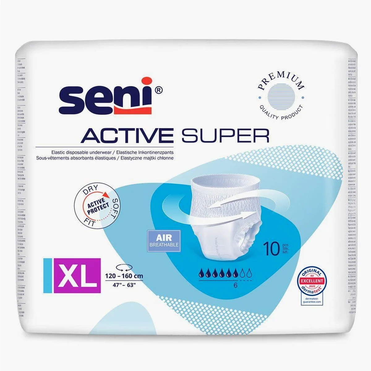 Seni Active Super Extra Large Inkontinenz-Pants, atmungsaktiv, komfortabel, diskret
