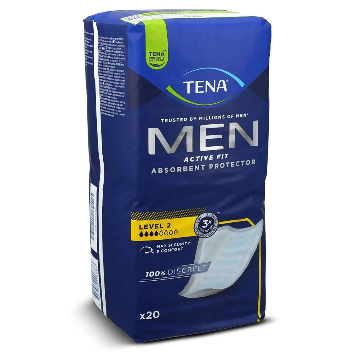 TENA MEN Active Fit Level 2 Inkontinenz Einlagen, diskret, atmungsaktiv, maskuline Passform