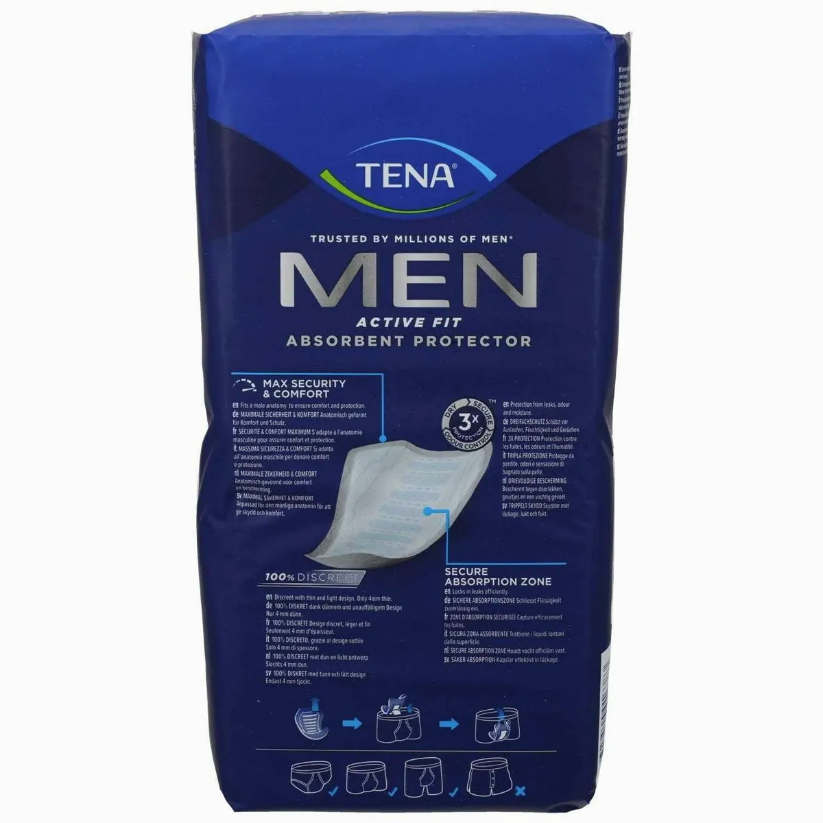 TENA MEN Active Fit Level 2 Inkontinenz Einlagen, diskret, atmungsaktiv, maskuline Passform 2